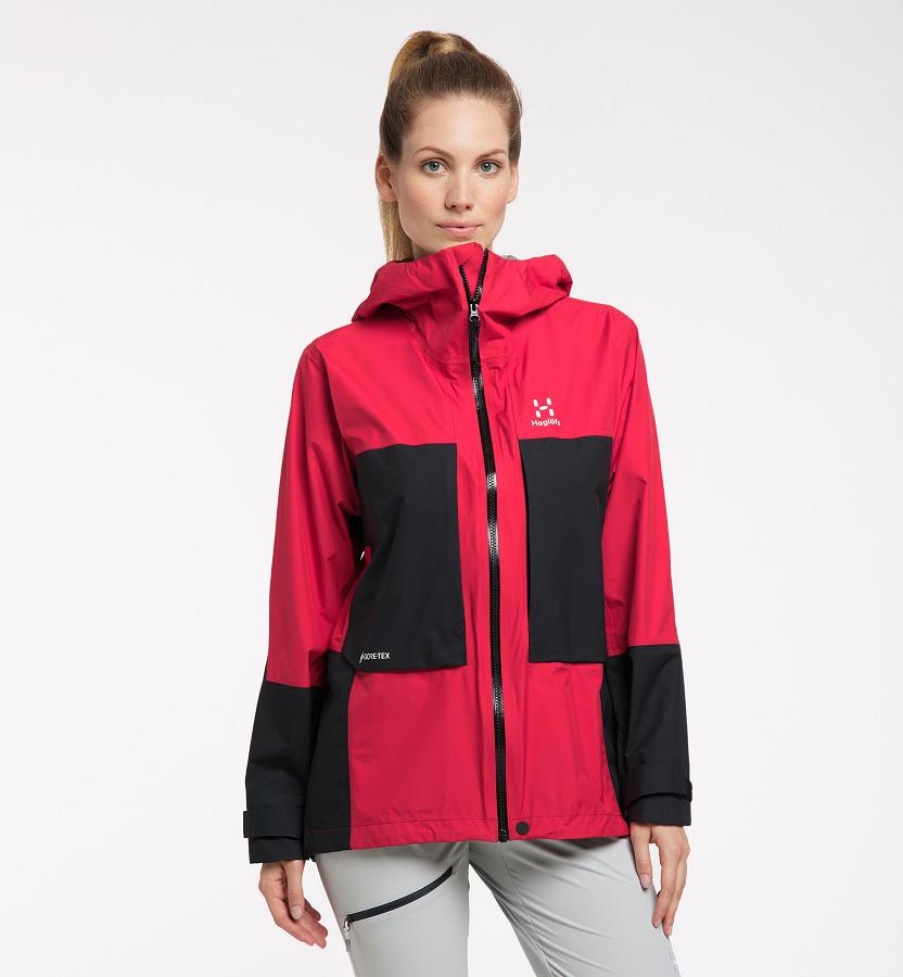 Haglöfs Womens Roc Spire GTX Ski Jacket Red/Black New Zealand 85062DKXO